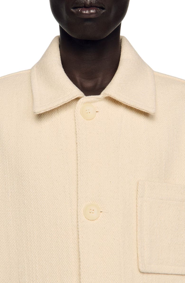 SANDRO Cotton worker jacket, Alternate, color, Ecru