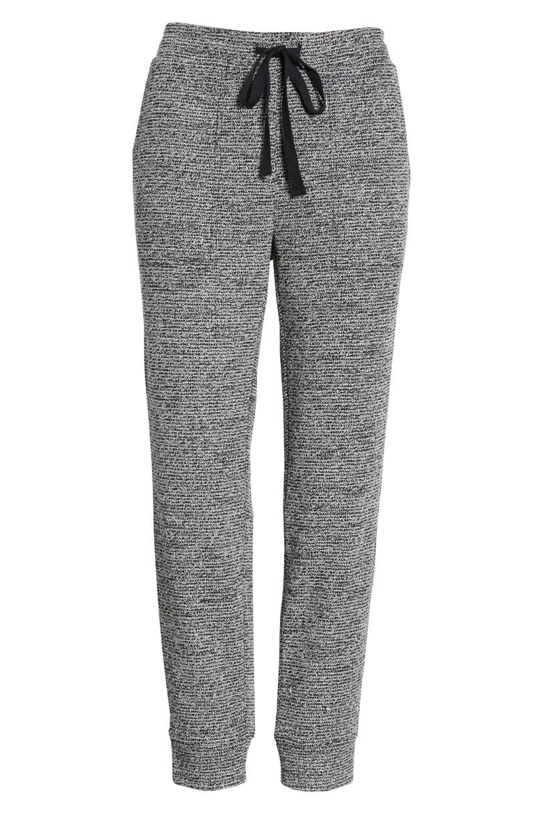 Bouclé Tweed Sweatpants, Alternate, color, BLACK