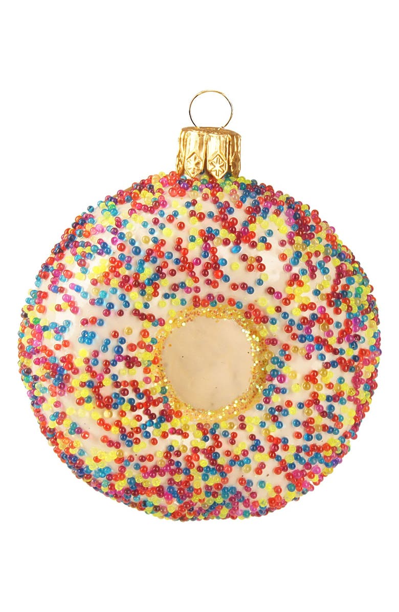 NORDSTROM AT HOME Handblown Glass Sprinkle Donut Ornament, Main, color, 