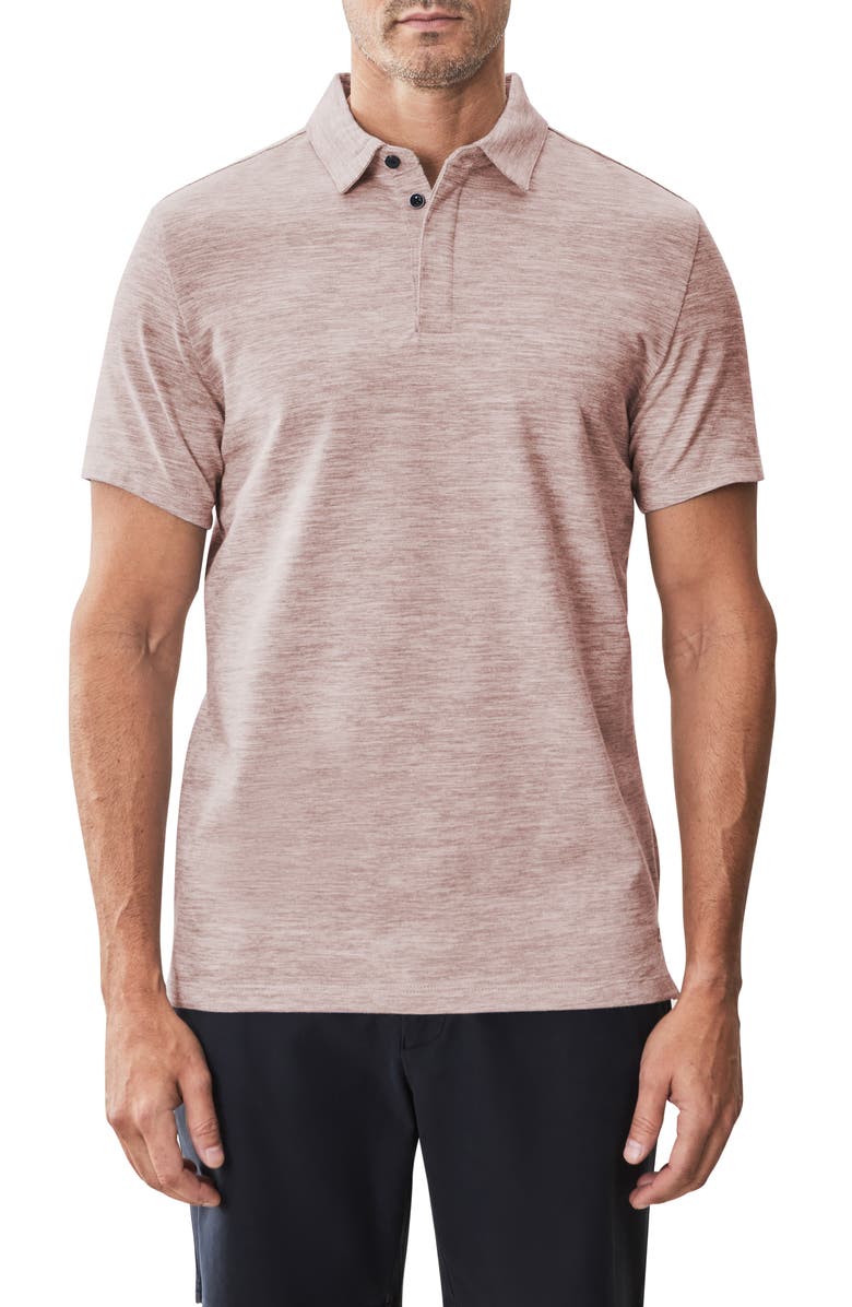 Robert Barakett Payne Space Dye Jacquard Polo, Main, color, Pink