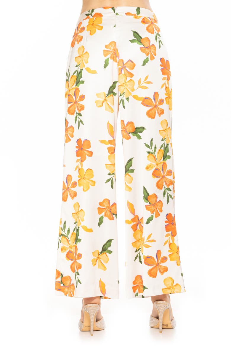 Alexia Admor Cerise Wide Leg Pants, Alternate, color, Ivory Floral