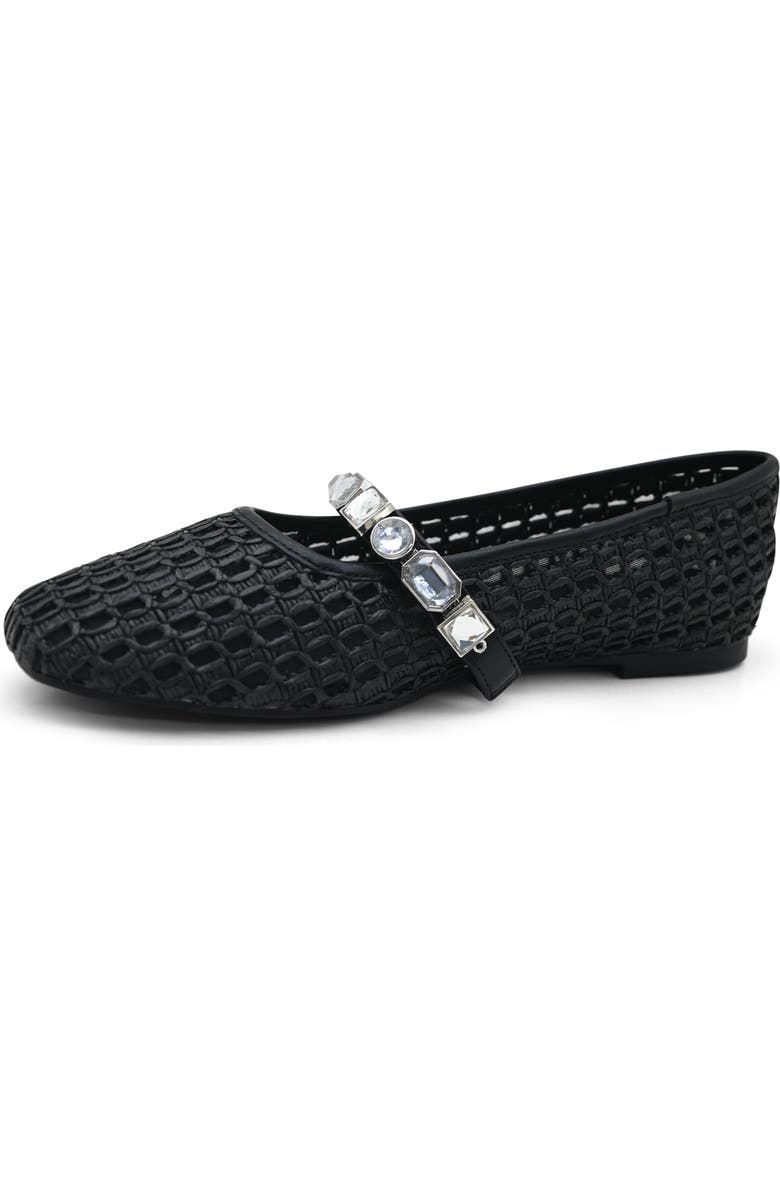 Kenneth Cole Zeta Mary Jane Flat, Alternate, color, Black Raffia