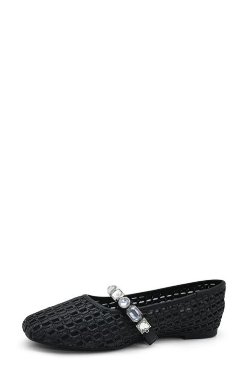Kenneth Cole Zeta Mary Jane Flat In Black Raffia