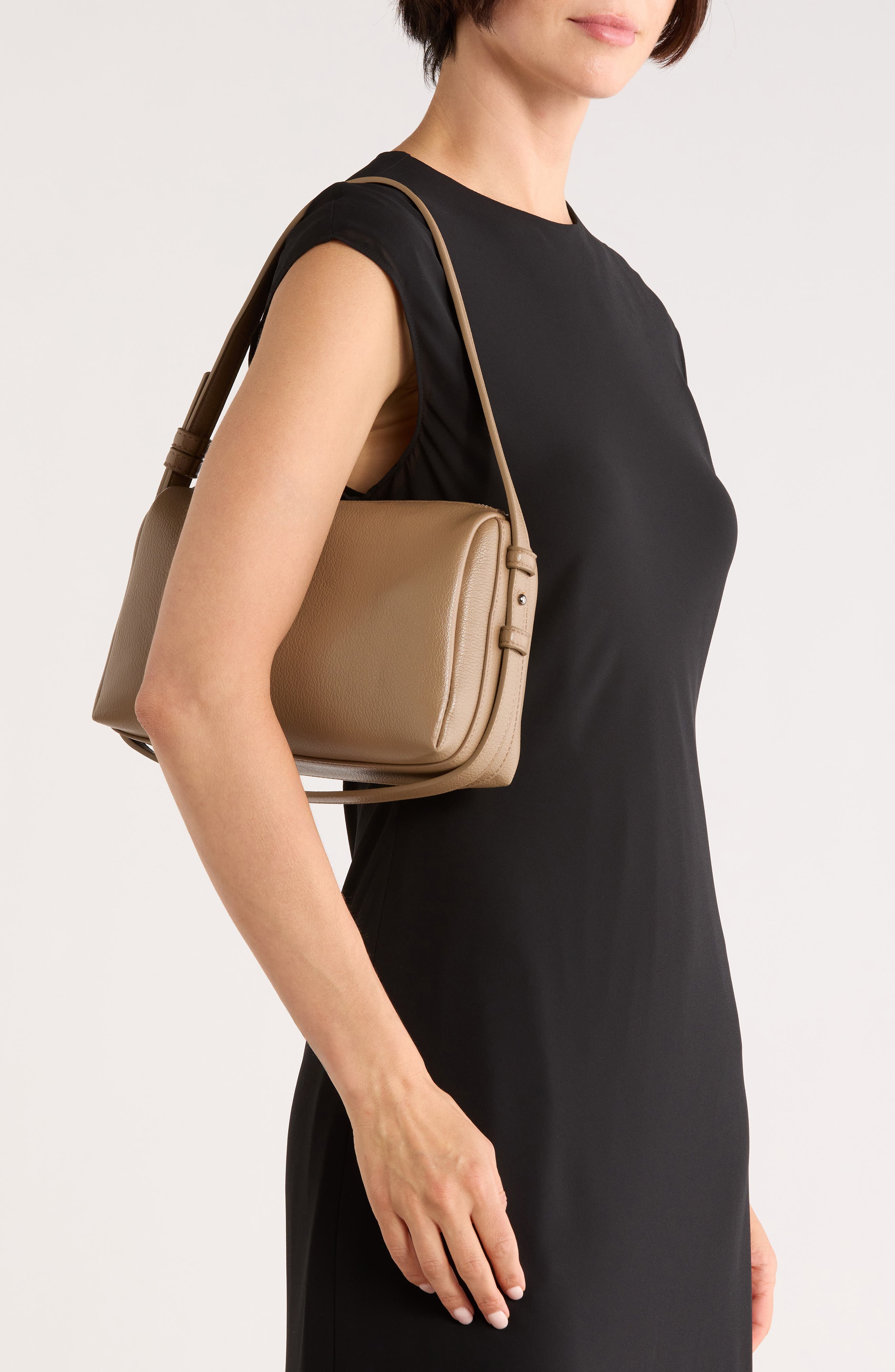 Convertible Faux Leather Shoulder Bag, Alternate, color, TAUPE