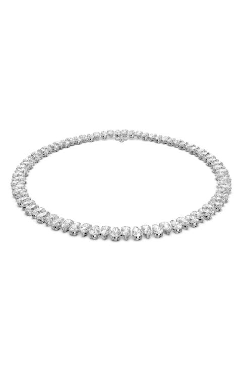Millenia Cubic Zirconia Pear Cut Tennis Necklace