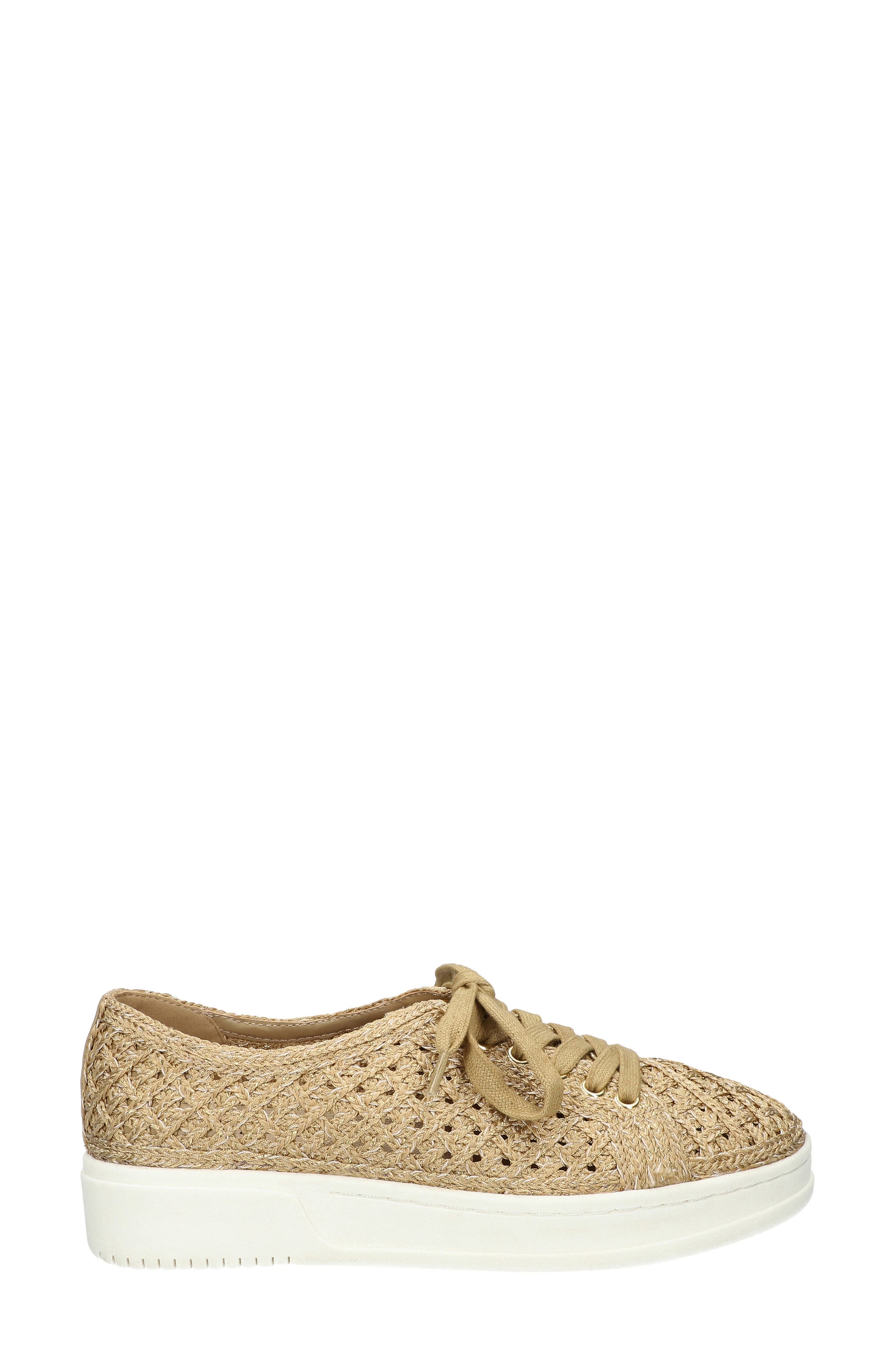 Abagale Lace Platform Sneaker, Alternate, color, GOLD RAFFIA