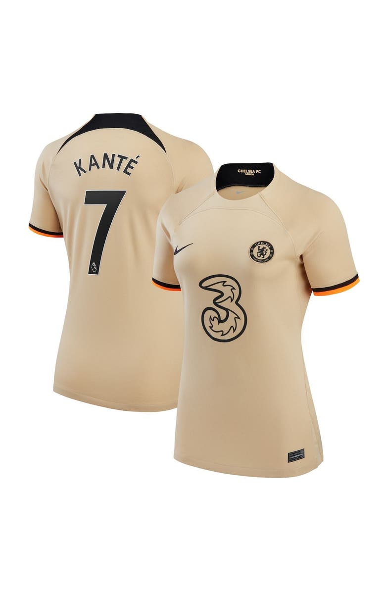Nike Women's Nike N'Golo Kanté Gold Chelsea 2022/23 Third Replica Player Jersey, Main, color, 