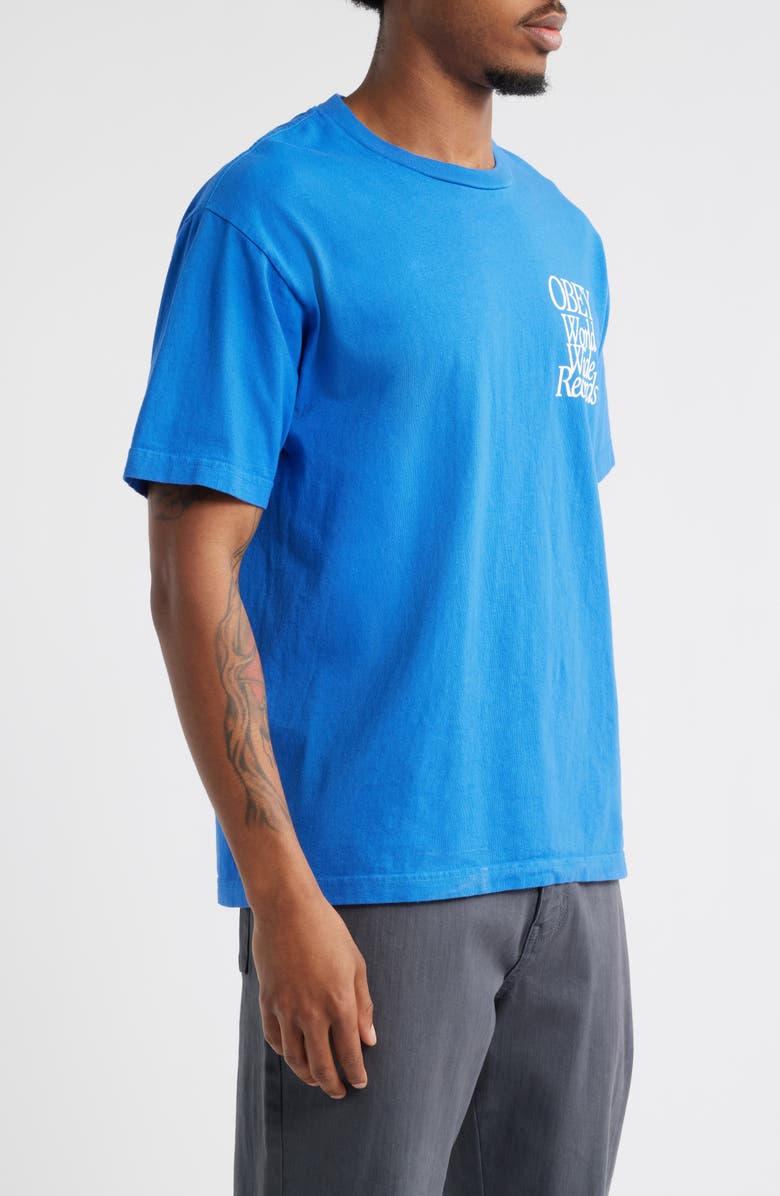 Obey Worldwide Records Graphic T-Shirt, Alternate, color, Pigment Electric Indigo