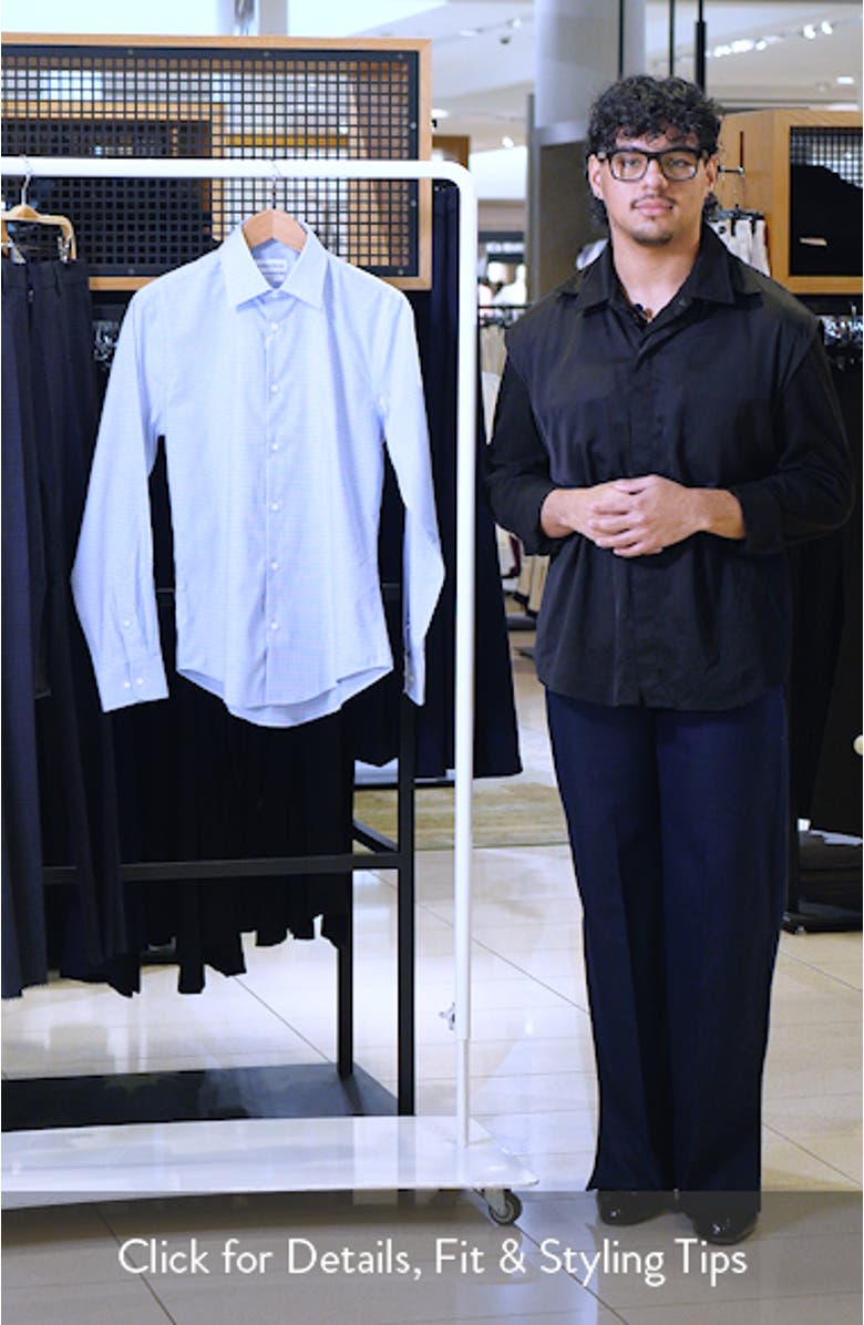 Trim Fit Premium Check Cotton Button-Up Shirt, sales video thumbnail