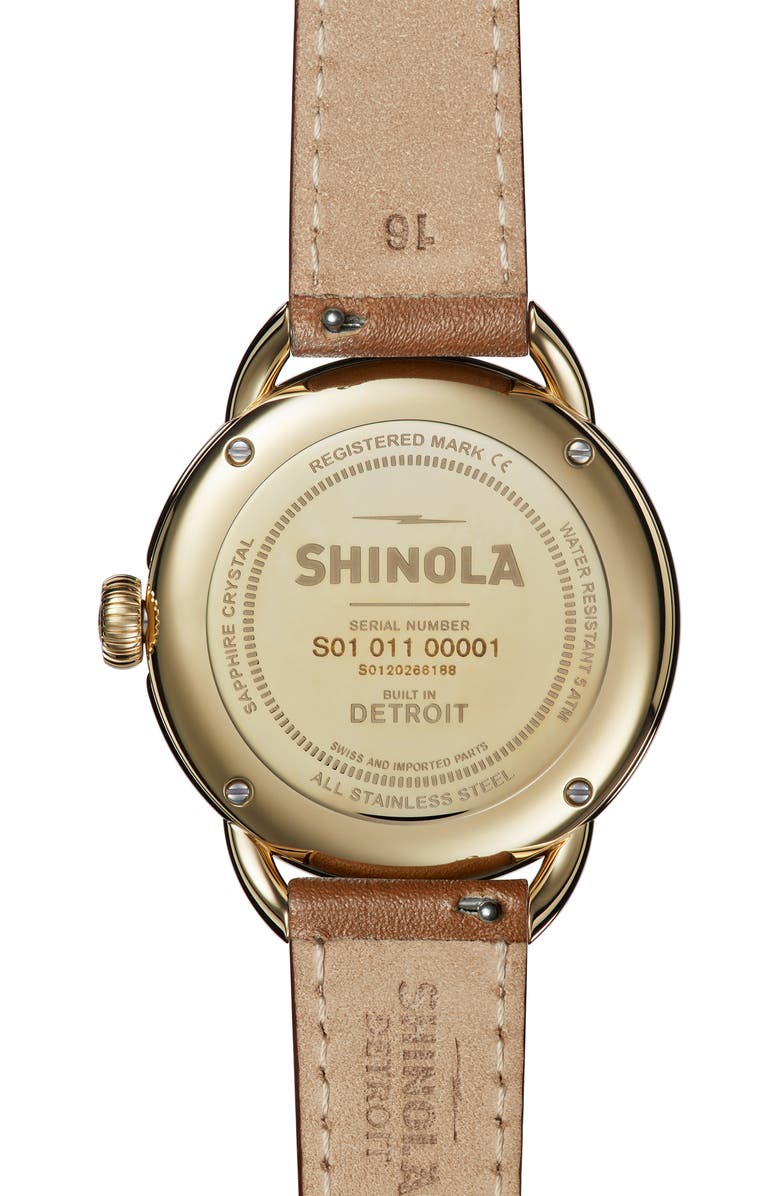 Shinola Runabout Leather Strap Watch, 36mm, Alternate, color, 