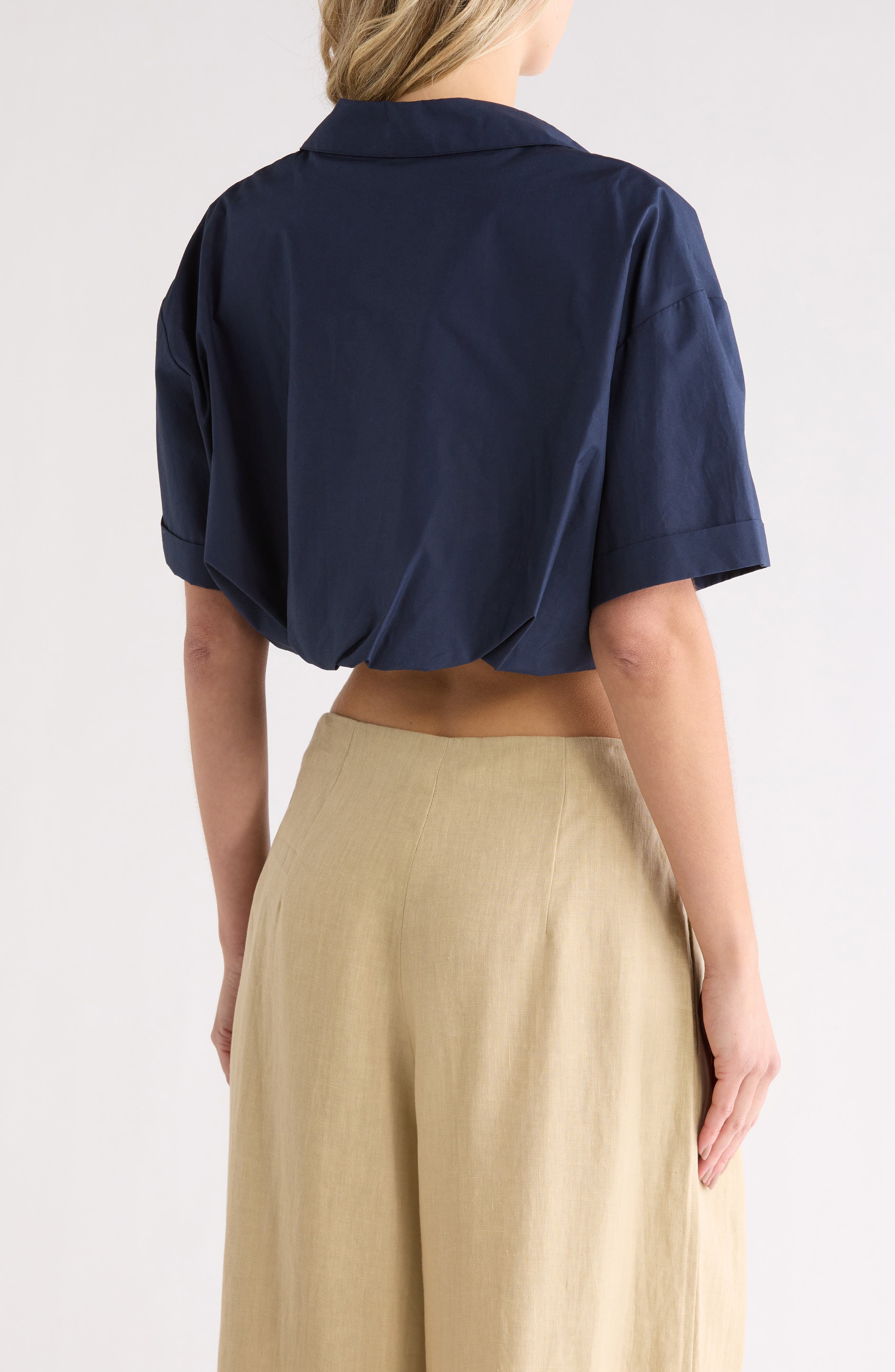 She Comes & Goes Again Crop Button-Up Shirt - image 2