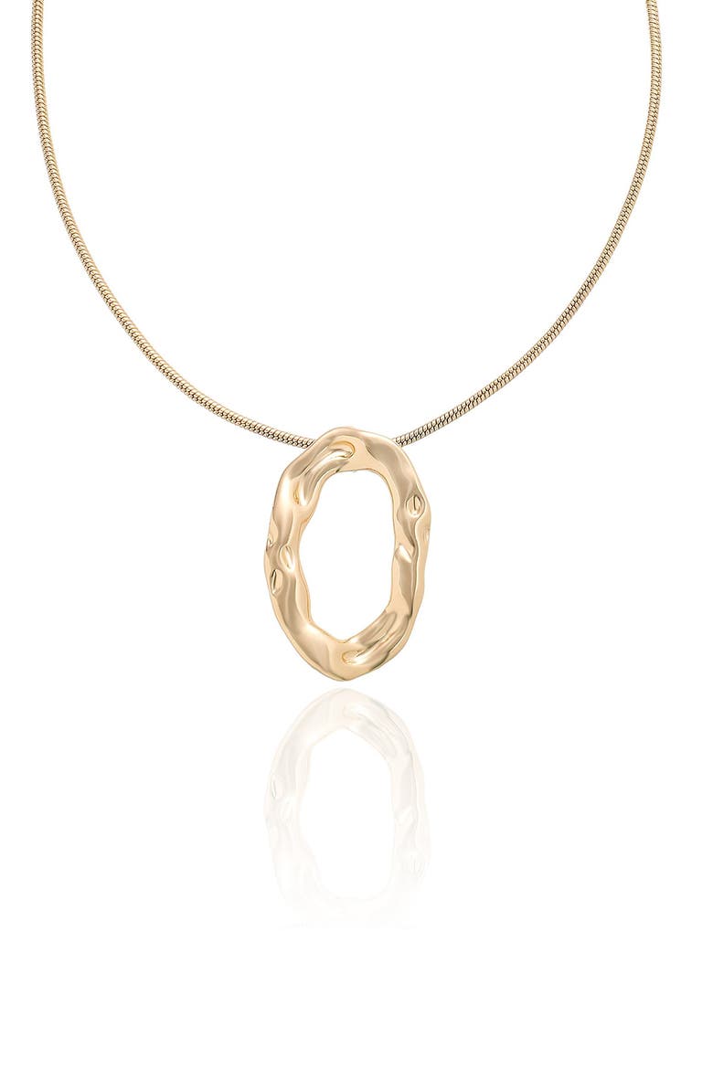 Molten Oval Pendant Necklace, Main, color, GOLD