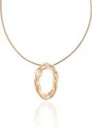 Ettika Molten Oval Pendant Necklace