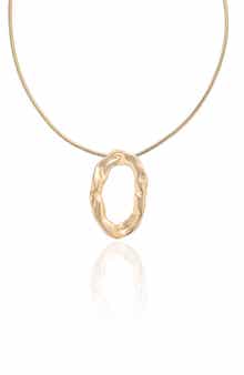 Ettika Molten Oval Pendant Necklace