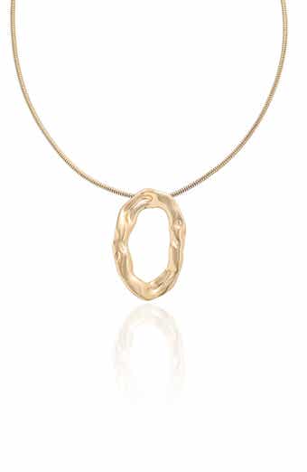 Ettika Molten Oval Pendant Necklace
