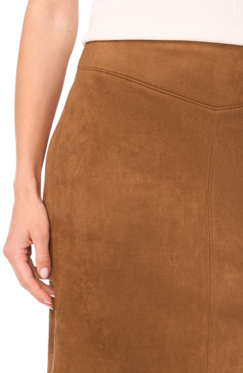 Halogen<sup>®</sup> Waistband Seam Detail Faux Suede Midi Skirt, Alternate, color,