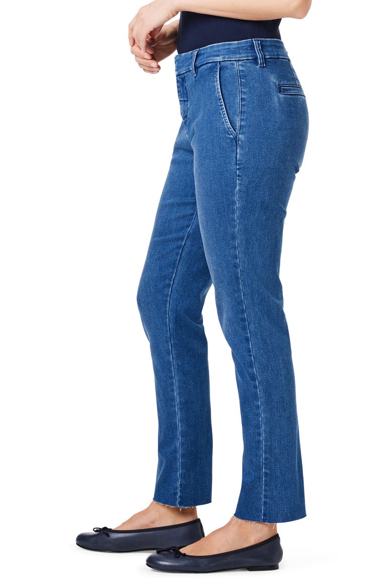 Raw Hem Ankle Straight Leg Trouser Jeans, Alternate, color, GULFSTREAM