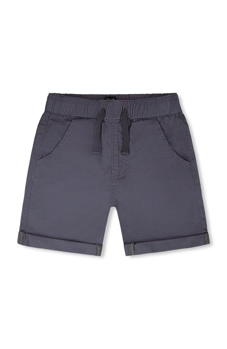 Deux par Deux Folded Hems Stretch Twill Shorts, Main, color, Grey