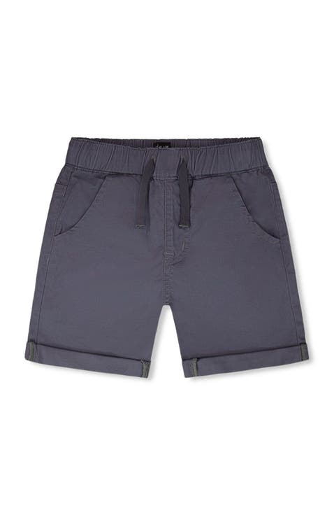Folded Hems Stretch Twill Shorts (Toddler, Little Kid & Big Kid)