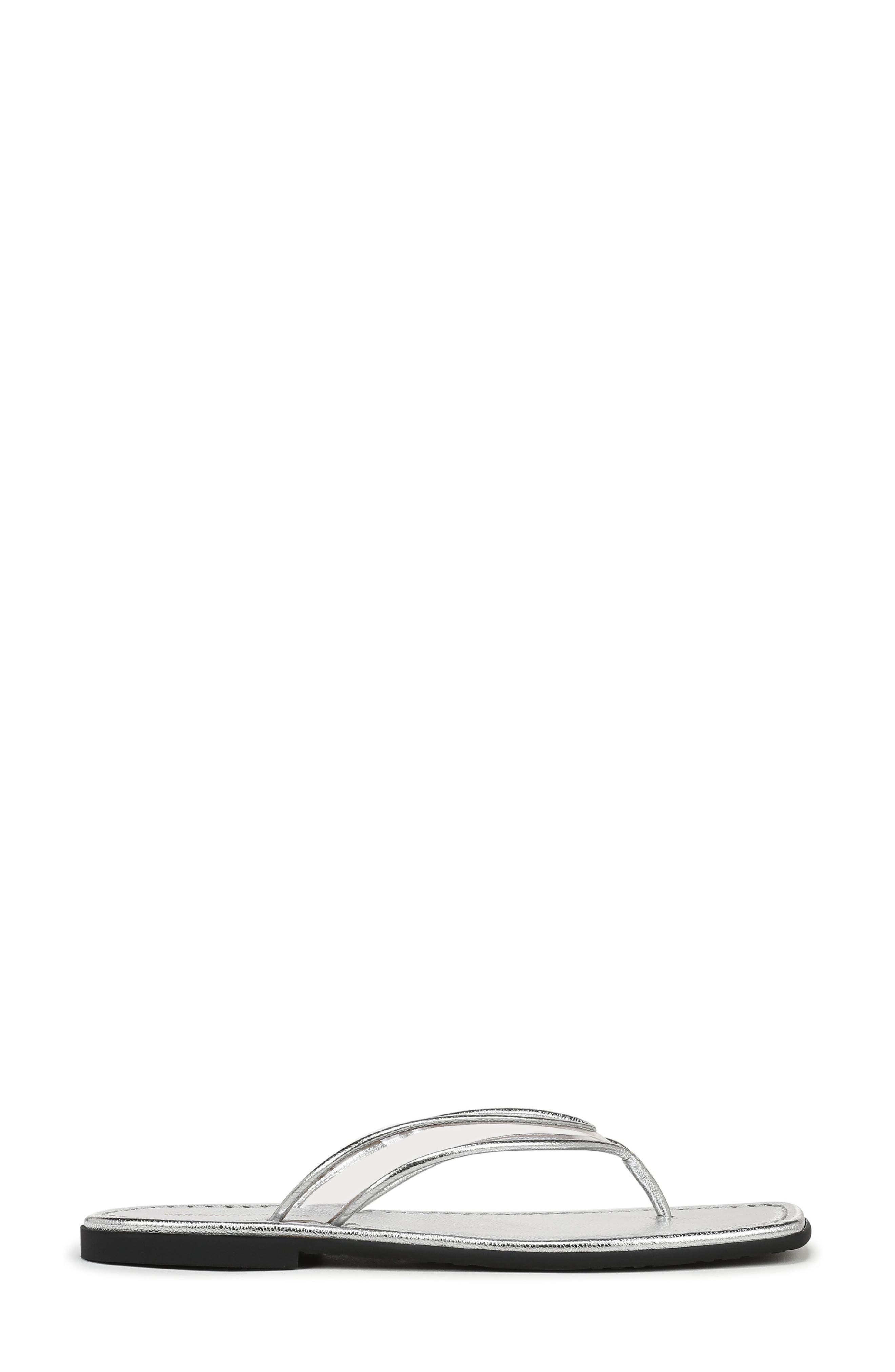Veronica Beard Clea Flip Flop, Alternate, color, Clear/ Silver