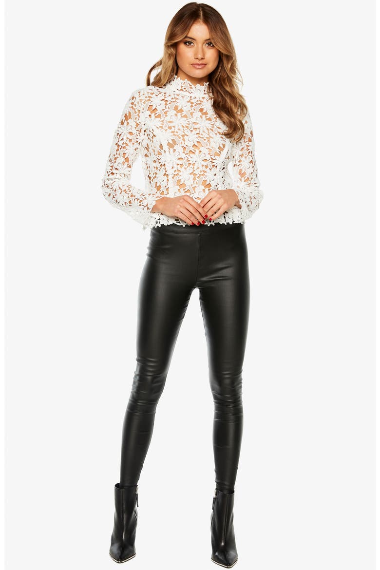 Raven Faux Leather Leggings, Alternate, color, BLACK