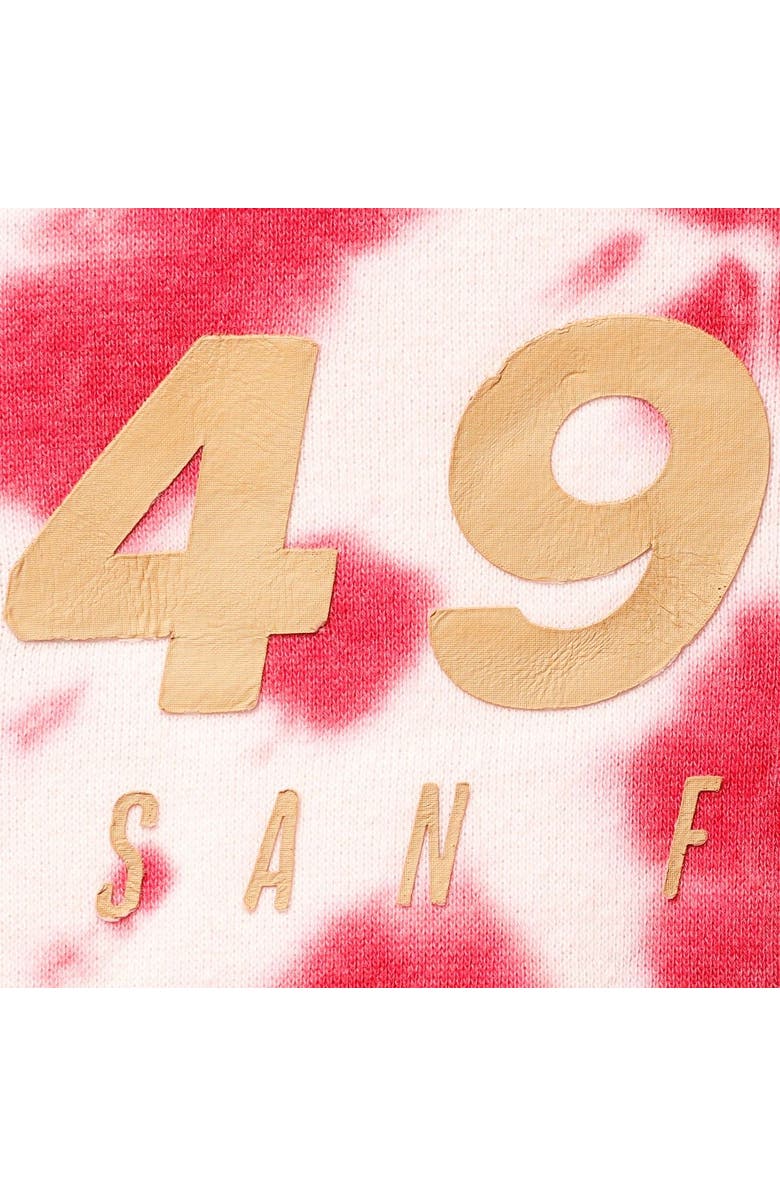 Junk Food Women's Junk Food Scarlet San Francisco 49ers Tie-Dye Cropped Pullover Sweatshirt, Alternate, color, 