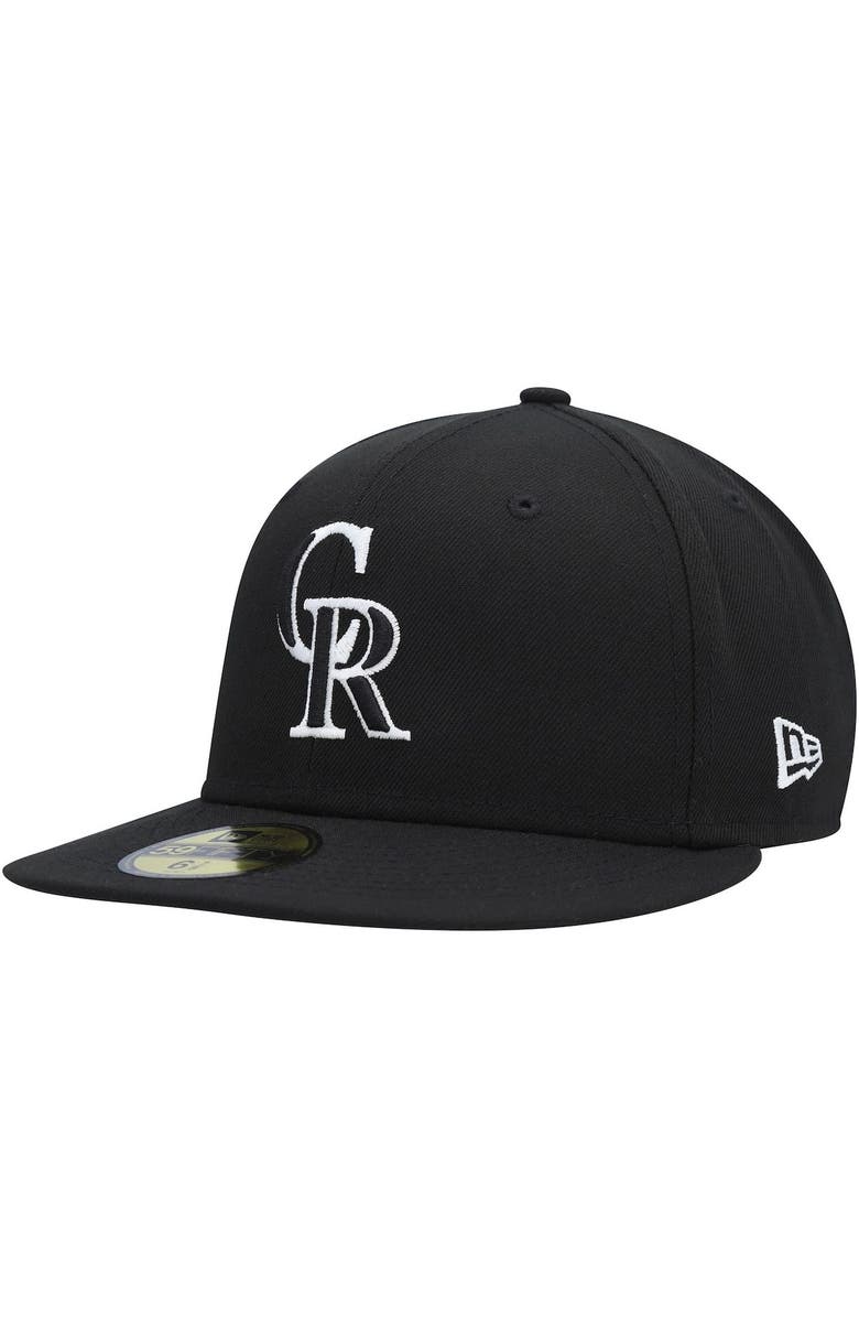 New Era Men's New Era Colorado Rockies Black on Black Dub 59FIFTY Fitted Hat, Main, color,