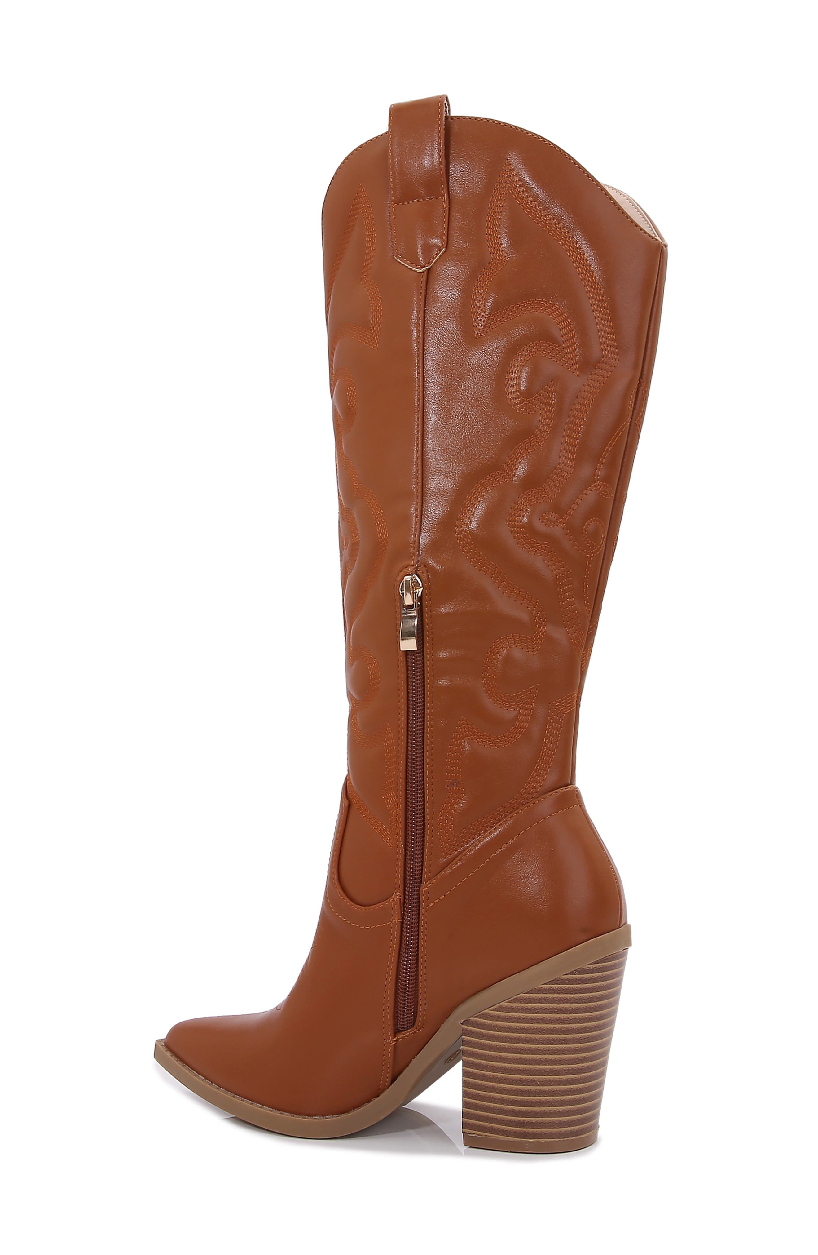 BERNESS Metallic Quilted Cowboy Boot, Alternate, color, Camel
