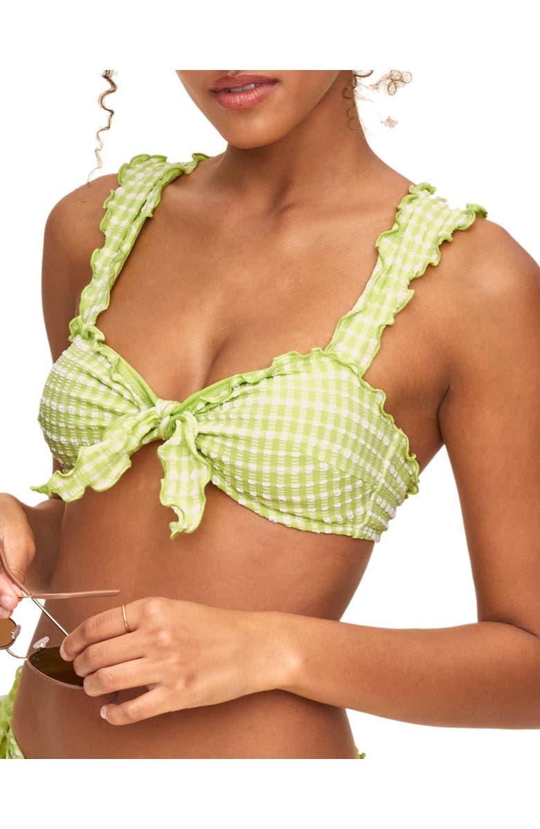 Adore Me Steph Swimwear Bra, Alternate, color, Plaid Green