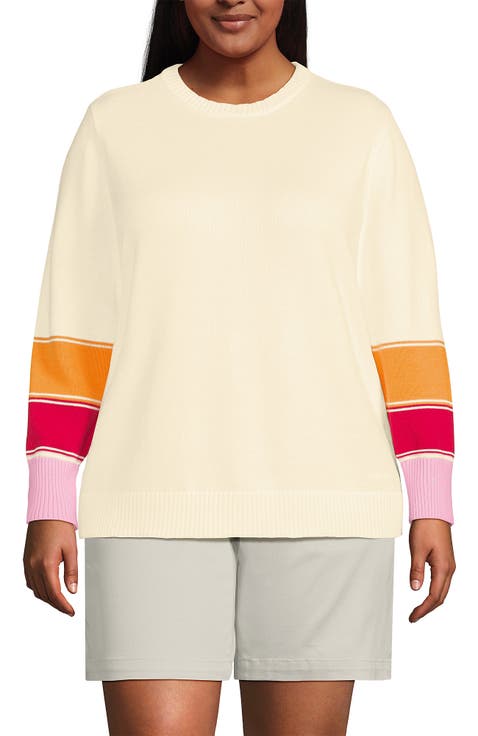 Plus Size Drifter Crew Neck Jersey Pull Over Sweater