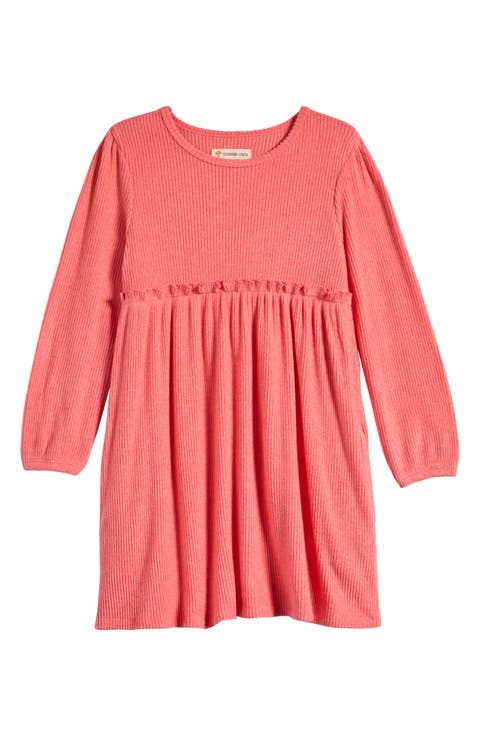 Kid's Ruffle Long Sleeve Dress (Little Kid & Big Kid)