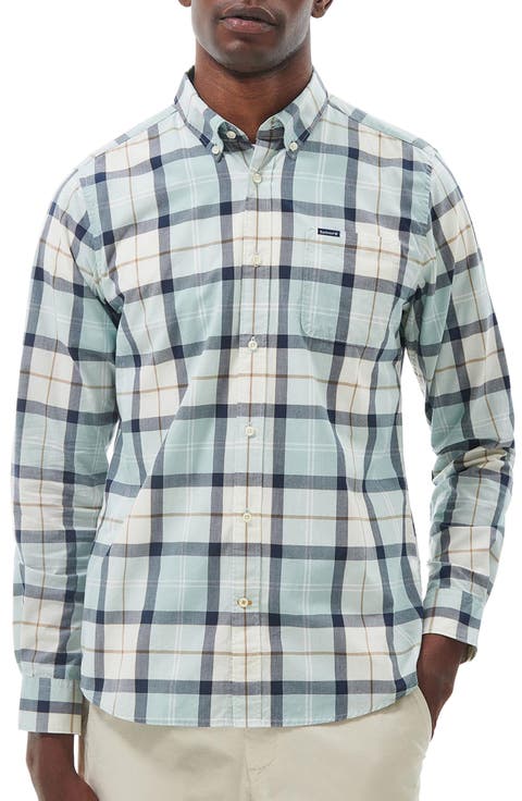 Rawley Tailored Fit Plaid Cotton Button-Down Shirt