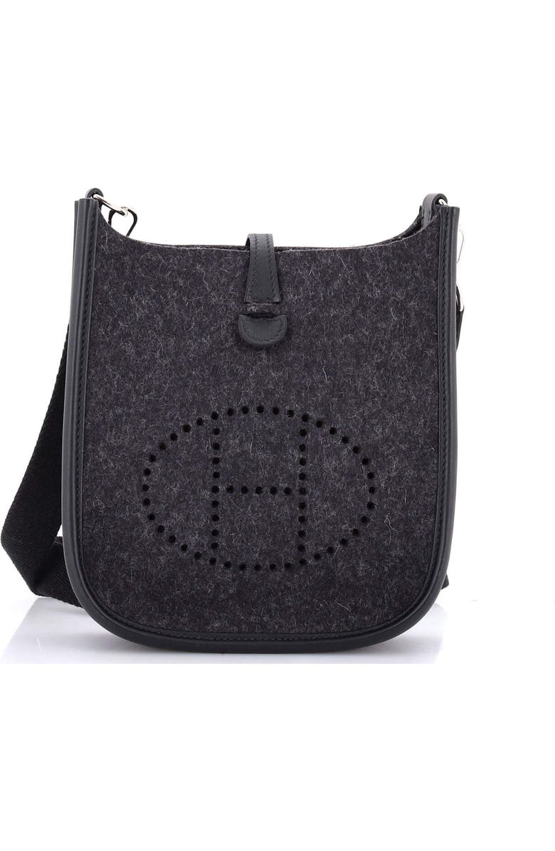 Pre-Owned Hermes Evelyne Bag Gen III Felt TPM, Main, color, Noir