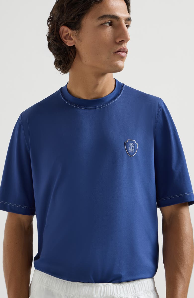 Brunello Cucinelli Crew-neck T-shirt, Alternate, color, Avio Blue