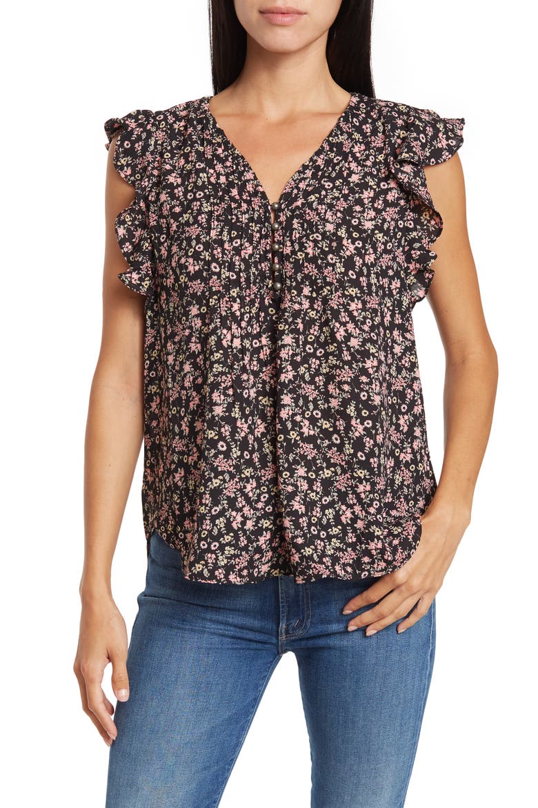 Everleigh Pintuck Pleat Flutter Sleeve Blouse (Women) | Nordstromrack