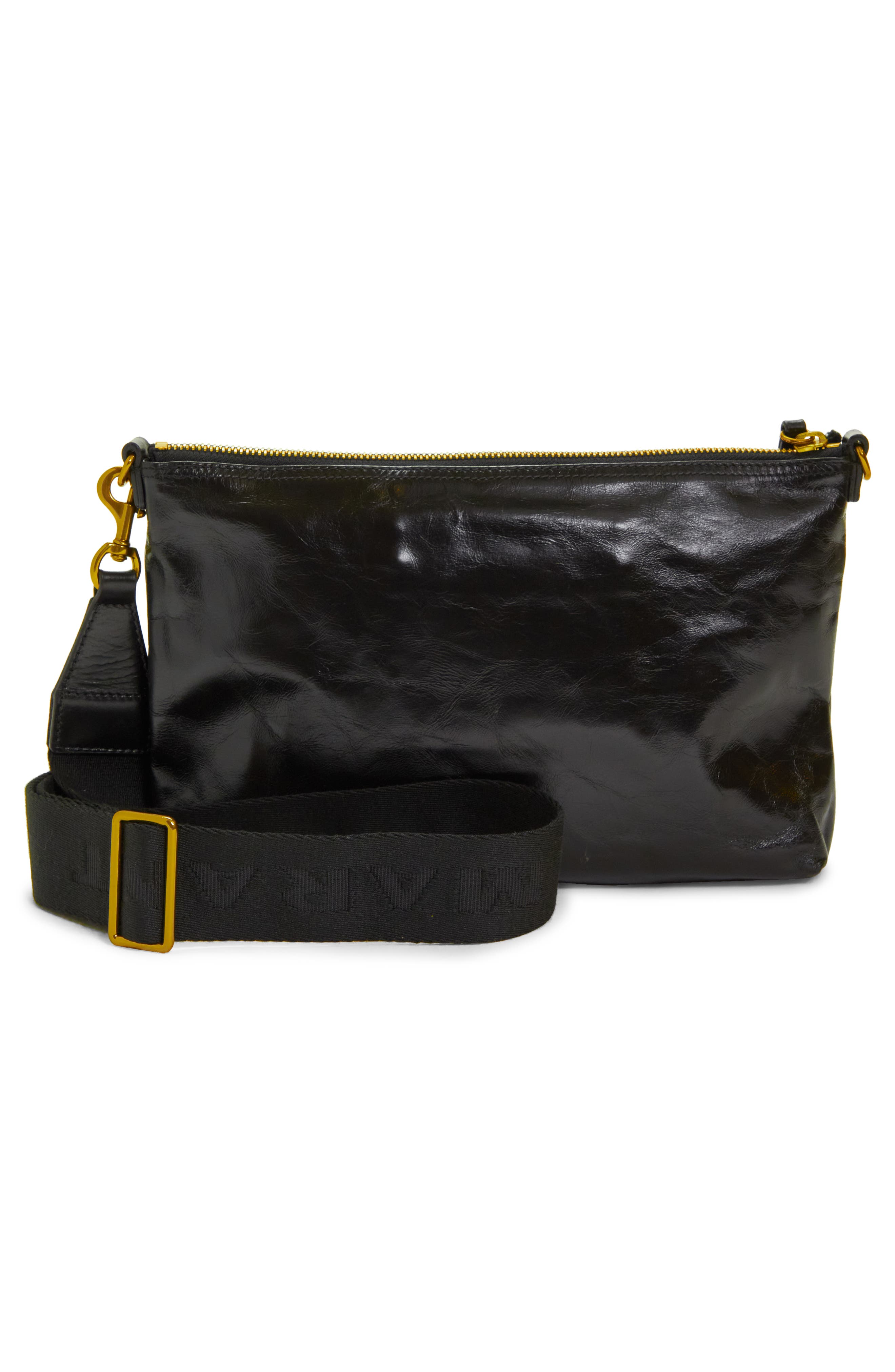 Nessah Wardy Leather Crossbody Bag, Alternate, color, BLACK