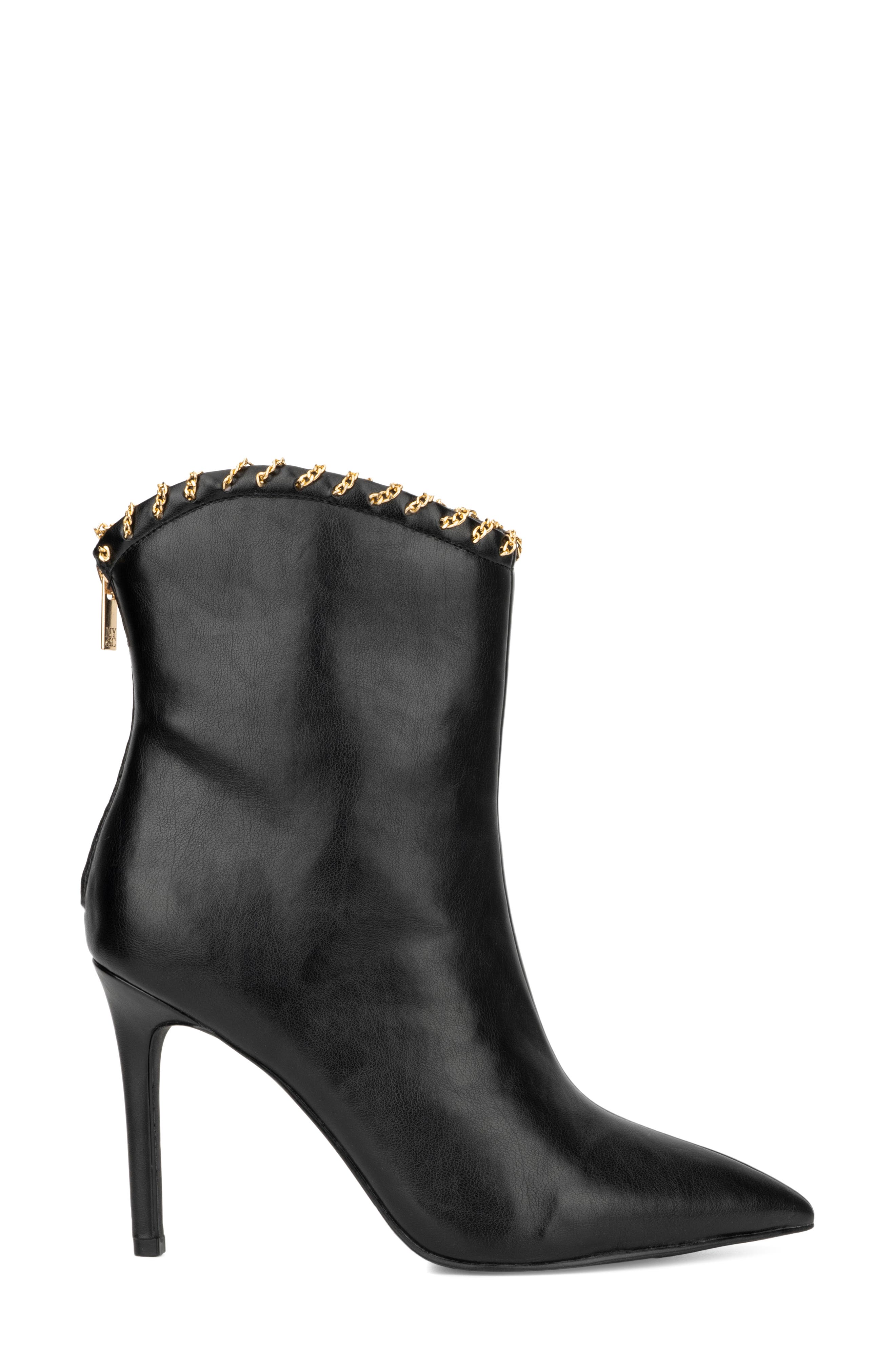 NEW YORK AND COMPANY Deborah Faux Leather Western Bootie, Alternate, color, Black