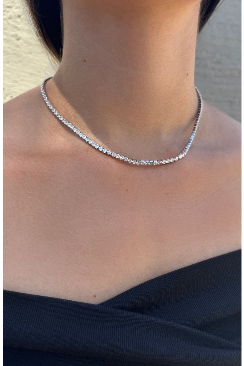 Crystal Tennis Necklace, Alternate, color, SILVER
