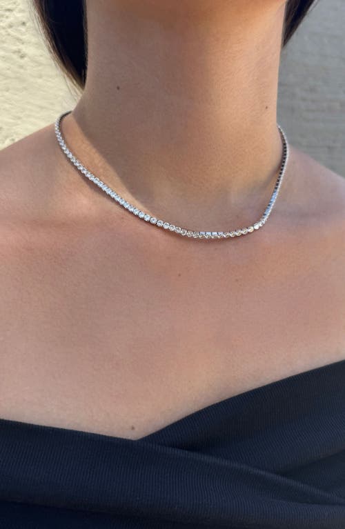 Adornia Silver Crystal 3mm Tennis Chain Necklace In Silver