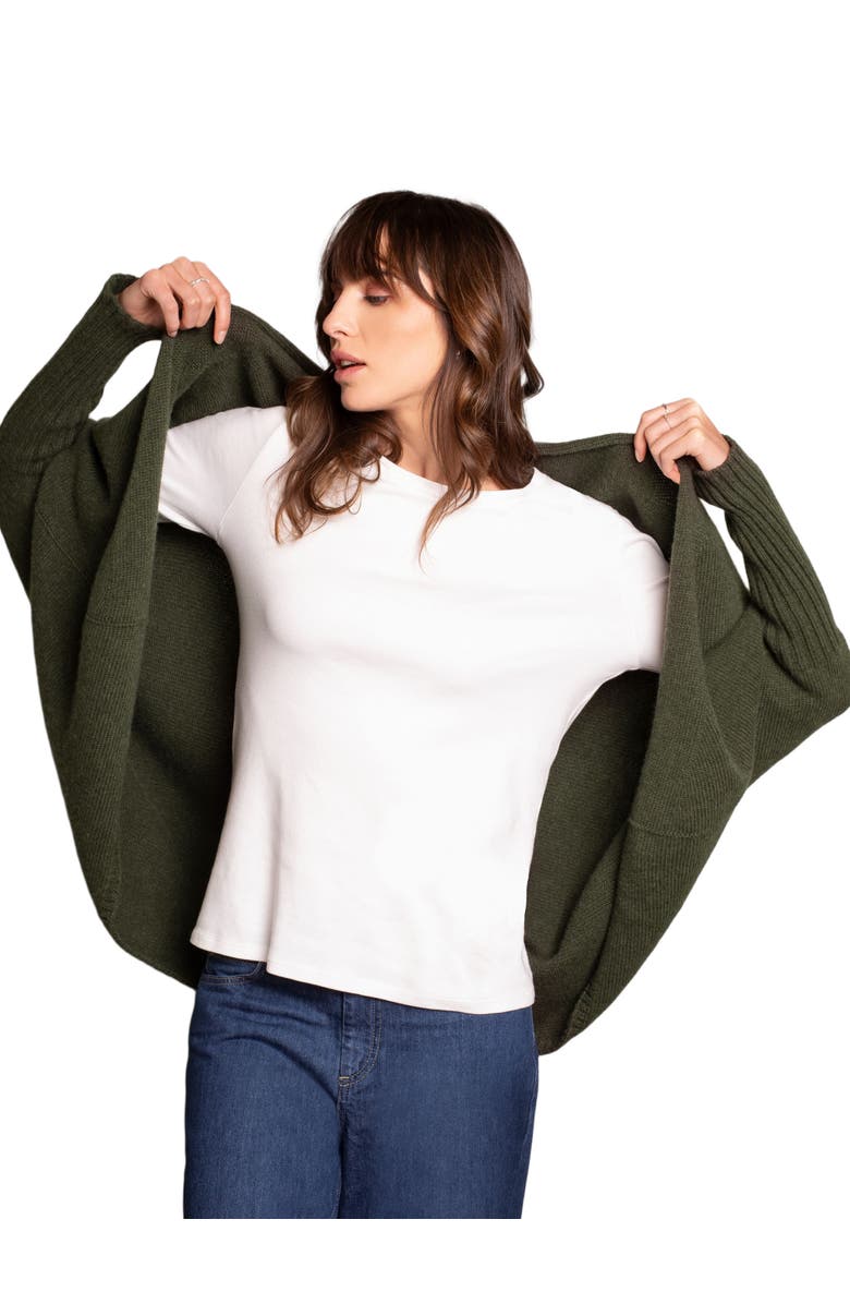 Celtic & Co. Supersoft Cocoon Cardigan, Alternate, color, Olive