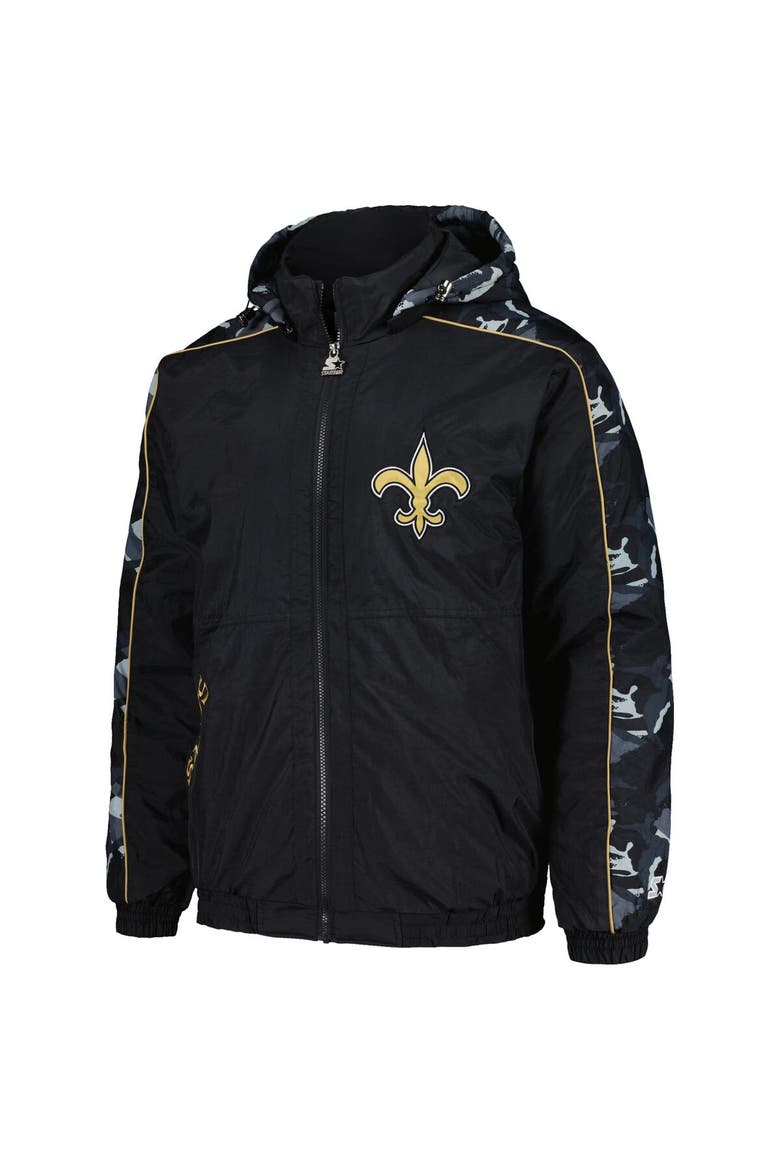 Men's Starter Black New Orleans Saints Thursday Night Gridiron Full-Zip Hoodie, Alternate, color, Black