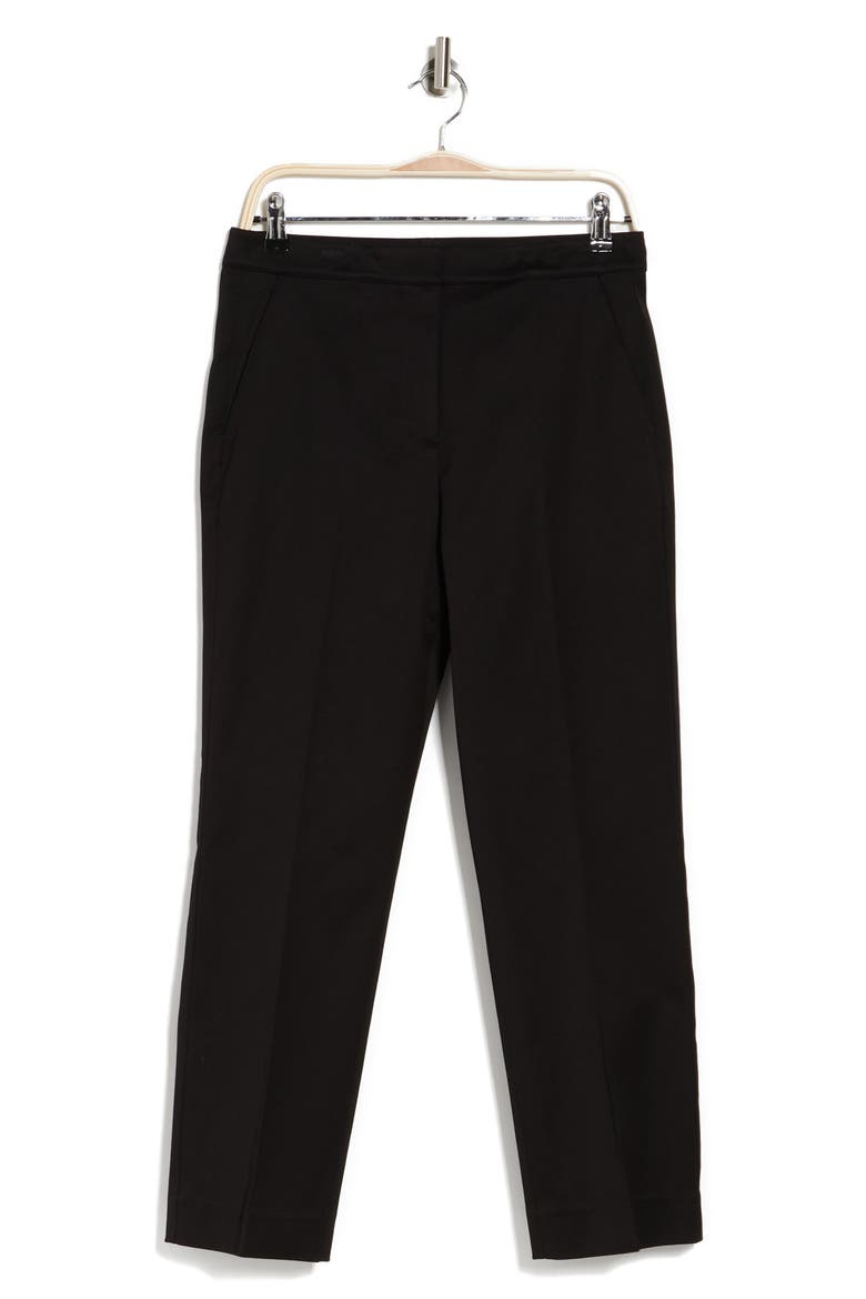 ST JOHN BASICS Stretch Cotton Twill Tapered Pants, Alternate, color, BLACK