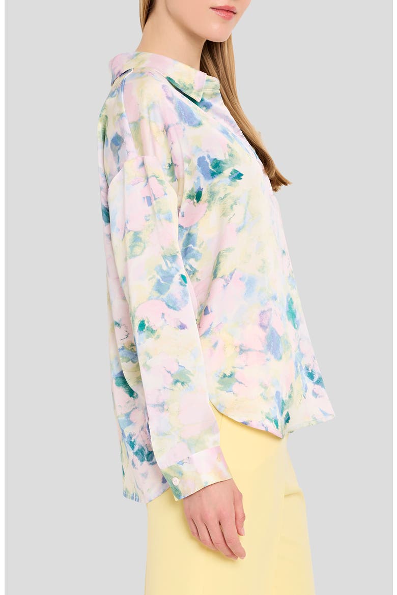 Watercolor Floral Print Shirt, Alternate, color, BLUSH BUTTERCUP