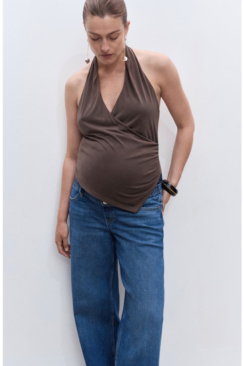 Over the Bump Raw Hem Wide Leg Maternity Jeans, Alternate, color, MEDIUM BLUE