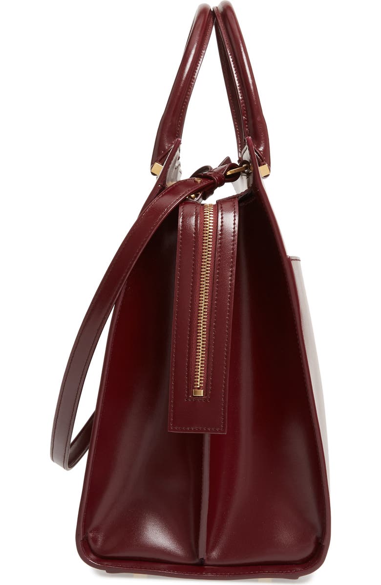 Saint Laurent Medium Uptown Cabas Leather Satchel, Alternate, color,