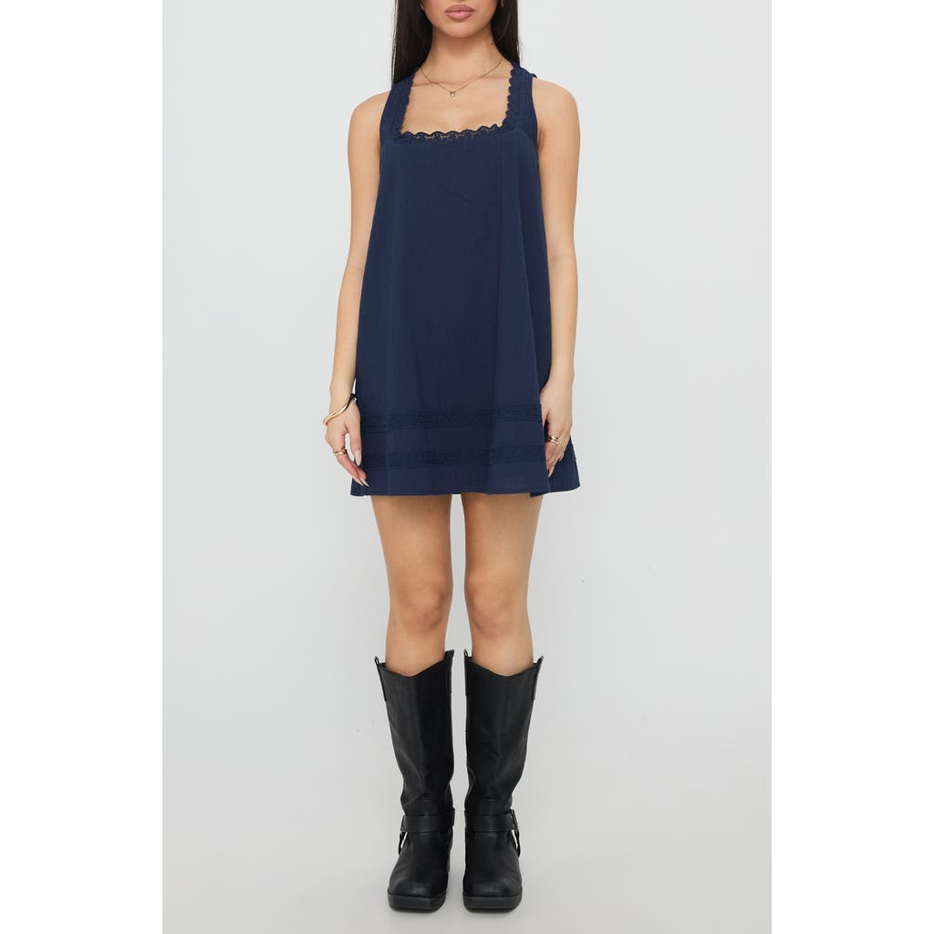 Princess Polly Alanah Sleeveless Recycled Cotton Minidress In Blue