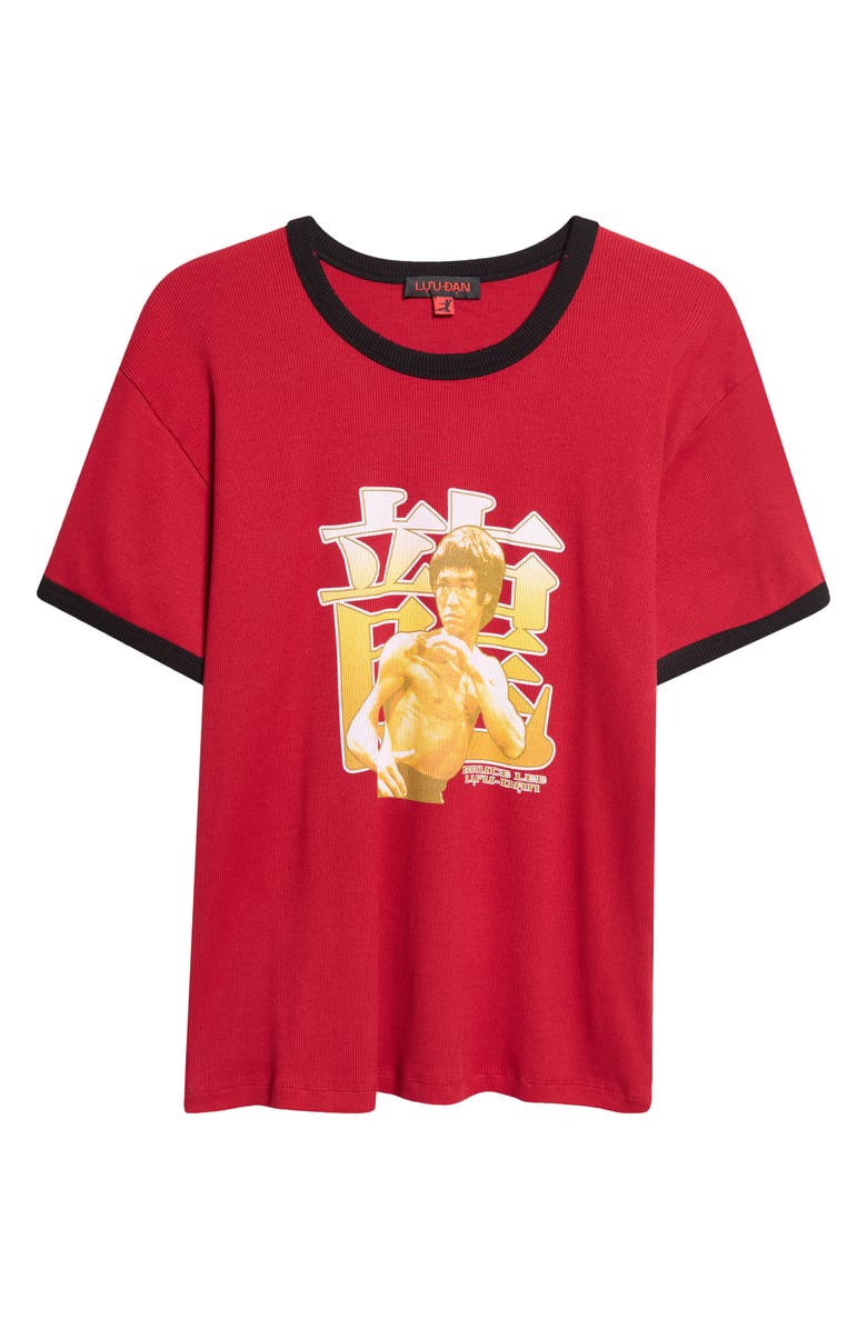 LU'U DAN Bruce Lee Rib Cotton Ringer T-Shirt, Main, color,