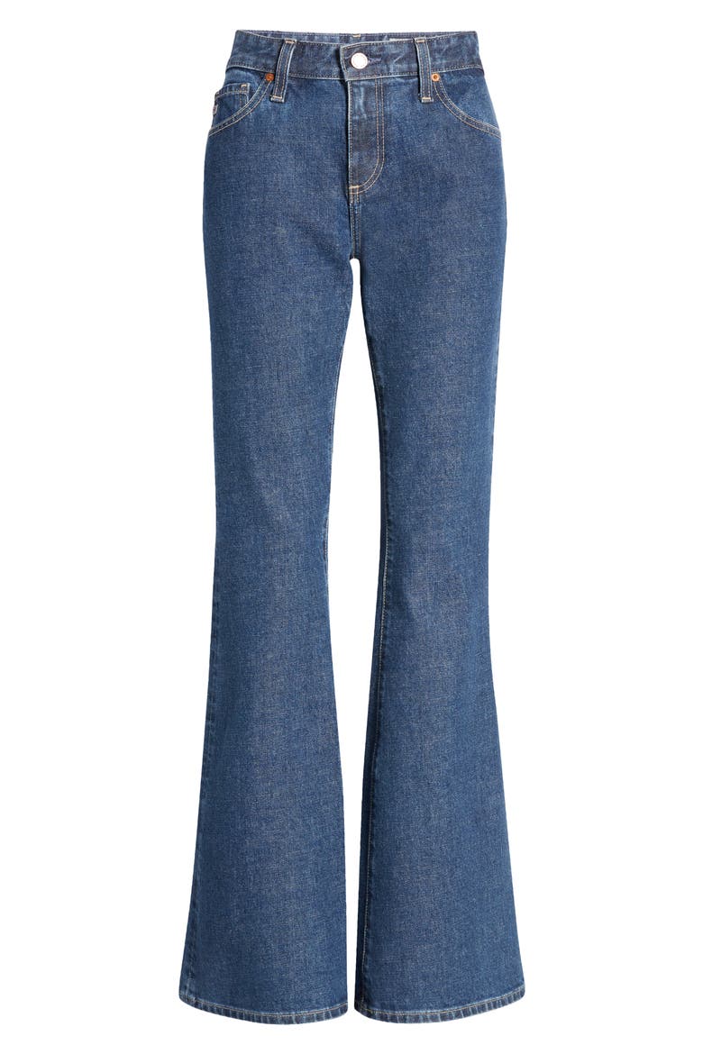Angeline Mid Rise Flare Jeans, Alternate, color, LAKE BLUE