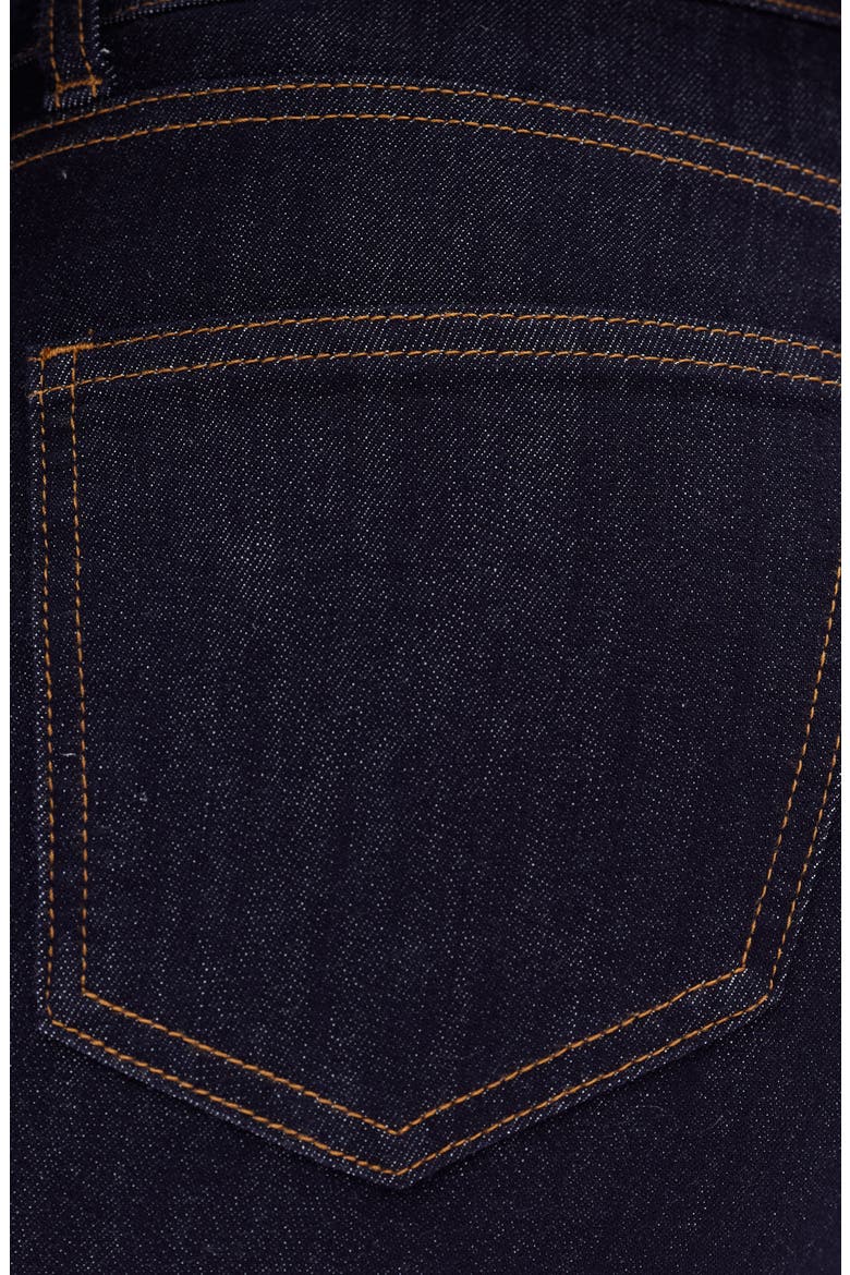 High Waist Deep Cuff Straight Leg Jeans, Alternate, color, RINSE