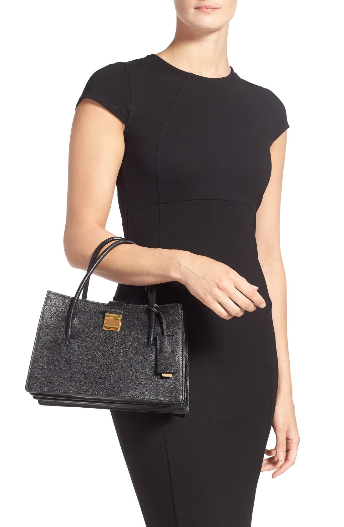 Miu Miu 'Small Madras' Goatskin Leather Satchel, Alternate, color, 